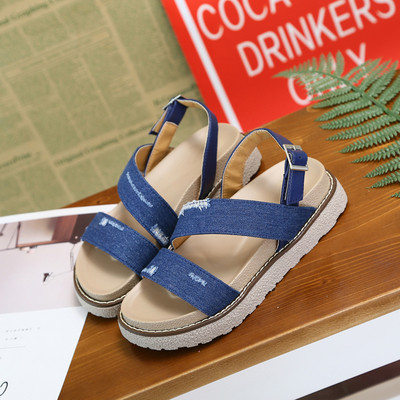 σανδάλια πολύ άνετα των γυναικών σε γαλάζιο και σκούρο μπλε