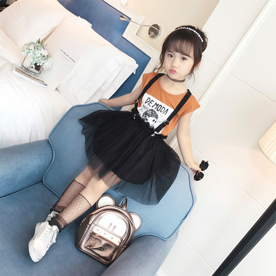 Κομψό παιδικό σετ για κορίτσια - φούστα + μπλουζάκι σε δύο χρώματα