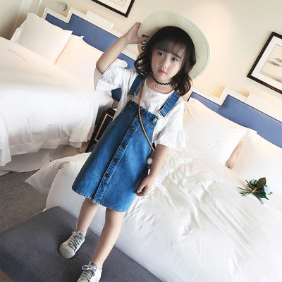 Καλοκαιρινές φόρμες για κορίτσια με κουμπιά σε χρώμα μπλε