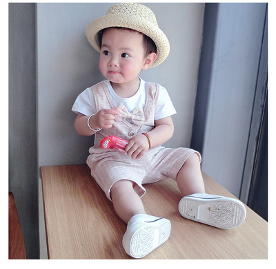 Κομψό παιδικό σετ για αγόρια δύο τεμαχίων σε ροζ και πράσινο χρώμα