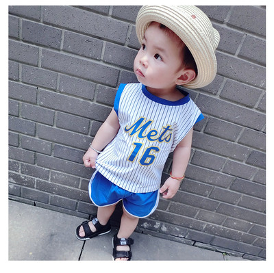 Παιδικό σετ αθλητικό για αγόρια σε μπλε και κίτρινο χρώμα