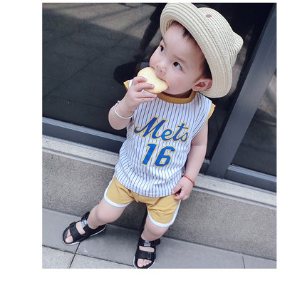 Παιδικό σετ αθλητικό για αγόρια σε μπλε και κίτρινο χρώμα