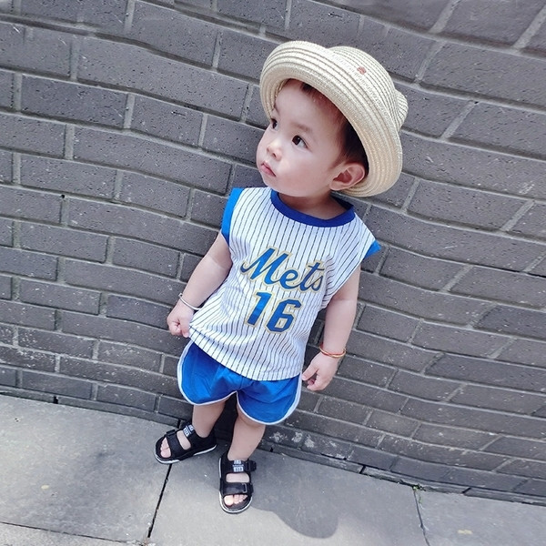 Παιδικό σετ  αθλητικό για αγόρια  σε μπλε και κίτρινο χρώμα