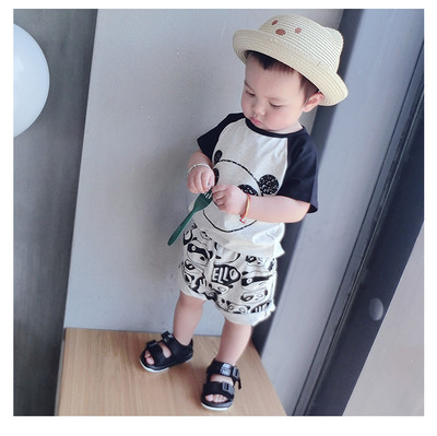 Παιδικό σετ Panda για αγόρια - κοντό παντελόνι και μπλουζάκι