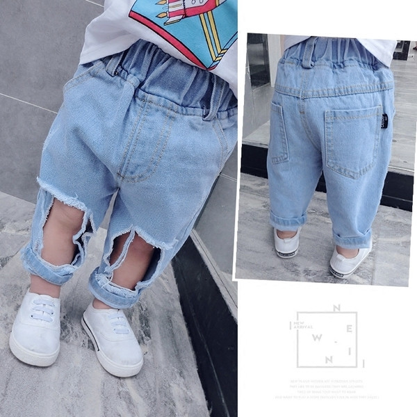 Κομψά παιδικά τζιν για αγόρια και αγόρια - ελαστικά και σχισμένα