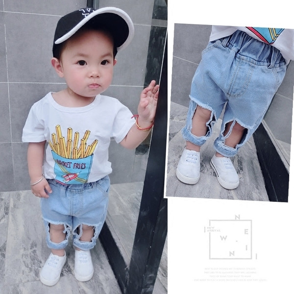 Κομψά παιδικά τζιν για αγόρια και αγόρια - ελαστικά και σχισμένα