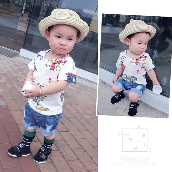 Ежедневна детска блуза в бял цвят с изображение