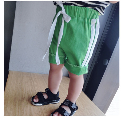 Детски панталони за момчета в зелен, жълт, червен и бял цвят