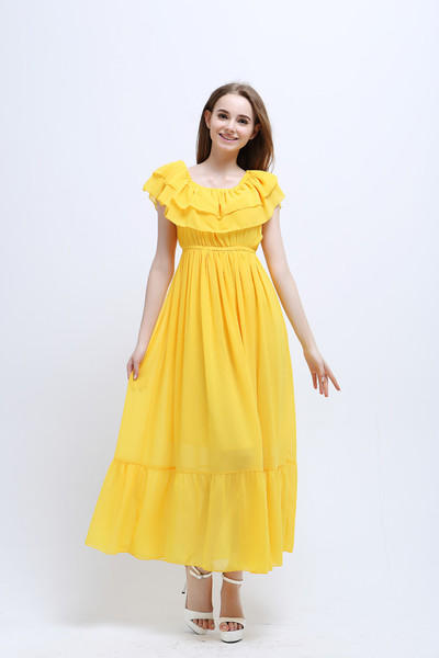 Βοημίας μακρύ φόρεμα με έναν ώμο, κατάλληλο για την παραλία