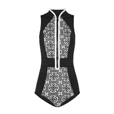 Дамски цял бански във флорални шарки