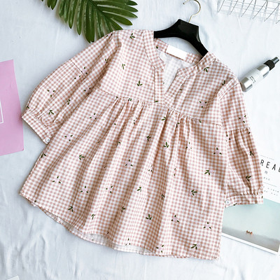 Κυρίες καρό πουκάμισο με 3/4 μανίκι σε τέσσερα χρώματα