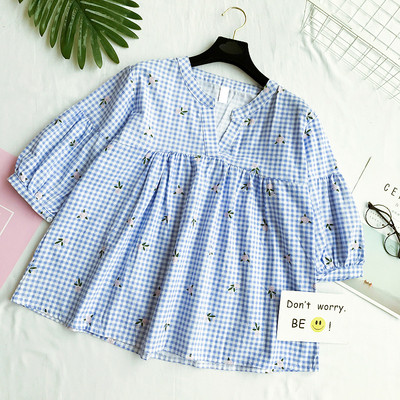 Κυρίες καρό πουκάμισο με 3/4 μανίκι σε τέσσερα χρώματα