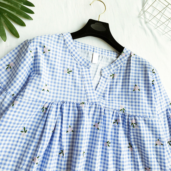 Κυρίες καρό πουκάμισο με 3/4 μανίκι σε τέσσερα χρώματα