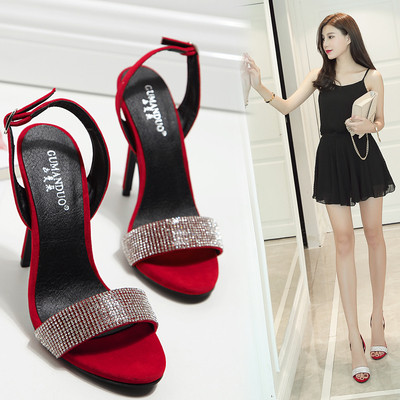 Много интересни и стилни дамски сандали с изкуствени камъни - 2 цвята