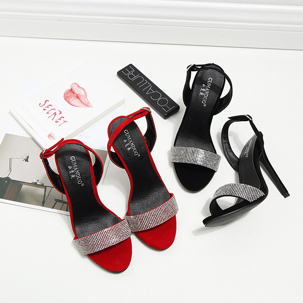 σανδάλια πολύ ενδιαφέρον και κομψό γυναικών με τεχνητές πέτρες - 2 χρώματα