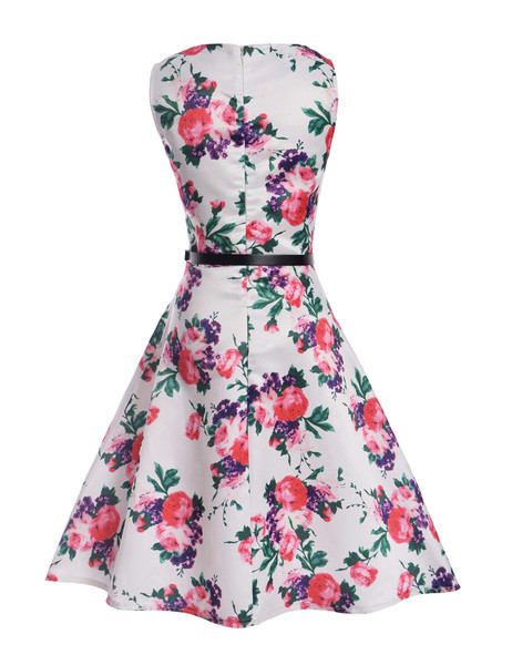 Κυρίες μύδια φόρεμα με σχέδια λουλούδια αμάνικο