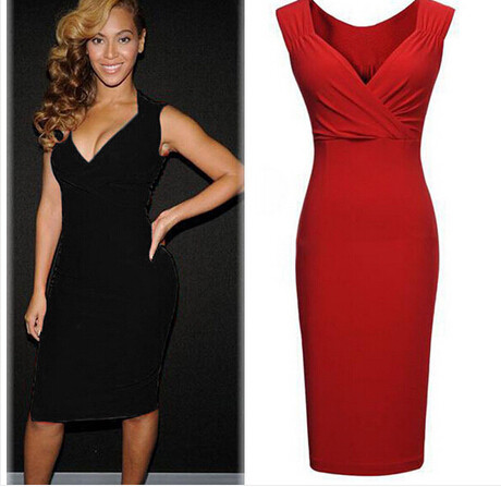 Μοναδικές γυναίκες βραδινό φόρεμα με V-neck - 2 χρώματα