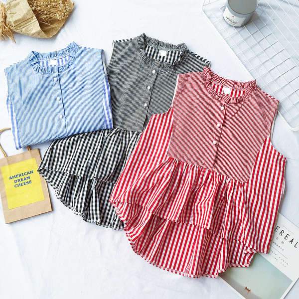 Κυρίες καρό κοντομάνικο πουκάμισο σε κόκκινο, μπλε και μαύρο