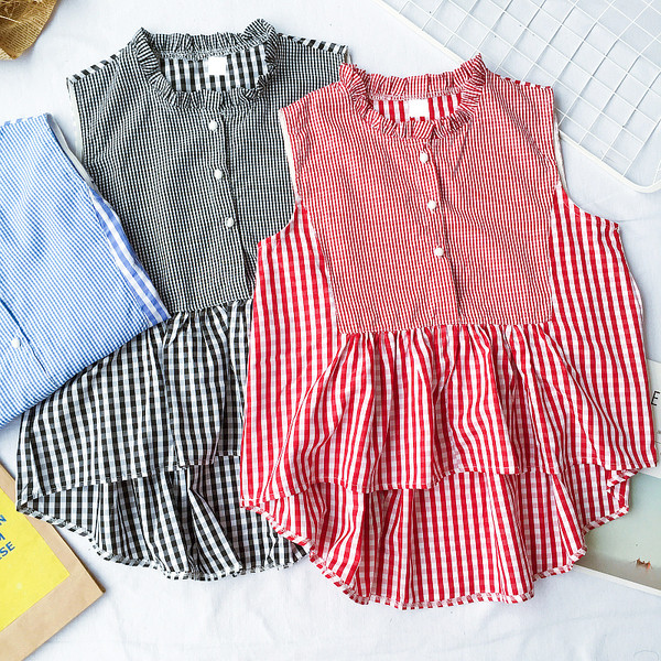 Κυρίες καρό κοντομάνικο πουκάμισο σε κόκκινο, μπλε και μαύρο