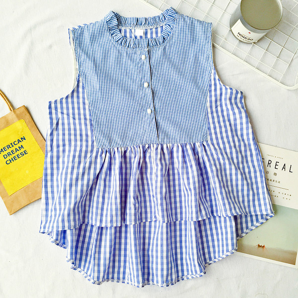 Κυρίες καρό κοντομάνικο πουκάμισο σε κόκκινο, μπλε και μαύρο