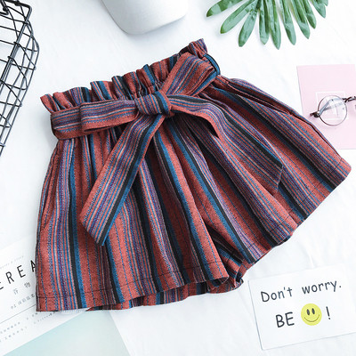 σορτς Χρωματιστά ελεύθερο γυναικών με ζώνη