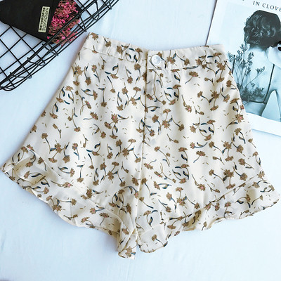 σορτς Wide κυρίες floral μοτίβο