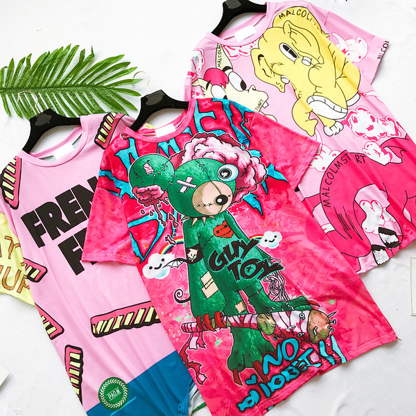 Цветни дамски блузони с изображение и надписи