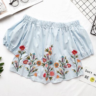 Φρέσκα αμάνικο Κυρίες Μπλούζα με κέντημα σε διάφορα χρώματα