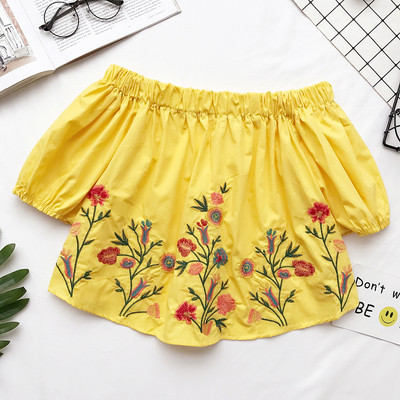 Φρέσκα αμάνικο Κυρίες Μπλούζα με κέντημα σε διάφορα χρώματα