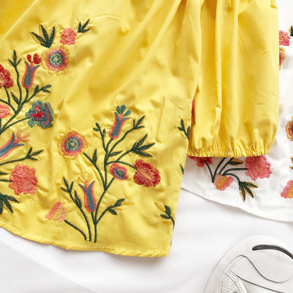 Φρέσκα αμάνικο Κυρίες Μπλούζα με κέντημα σε διάφορα χρώματα