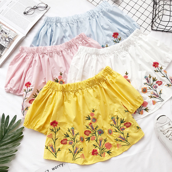 Φρέσκα αμάνικο Κυρίες Μπλούζα με κέντημα σε διάφορα χρώματα