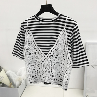 Απλή κυρίες μπλούζα σε διάφορα χρώματα + δαντέλα γιλέκο