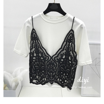 Απλή κυρίες μπλούζα σε διάφορα χρώματα + δαντέλα γιλέκο