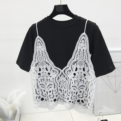 Απλή κυρίες μπλούζα σε διάφορα χρώματα + δαντέλα γιλέκο