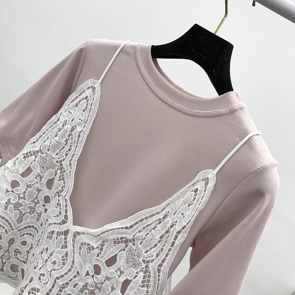 Απλή κυρίες μπλούζα σε διάφορα χρώματα + δαντέλα γιλέκο