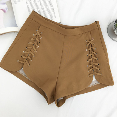 Стилен къс панталон за дамите с връзки в четири цвята