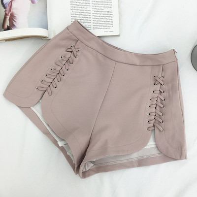 Стилен къс панталон за дамите с връзки в четири цвята