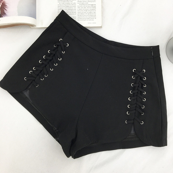 Стилен къс панталон за дамите с връзки в четири цвята