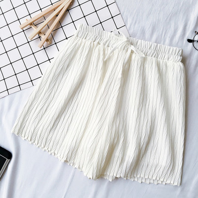 Σύντομη κυρίες πτυχωτό παντελόνι σε γκρι, μαύρο και άσπρο