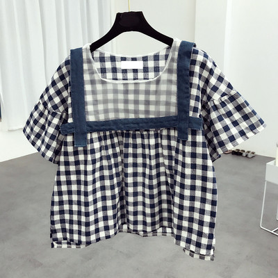 Κυρίες καρό πουκάμισο με μπλε χρώμα