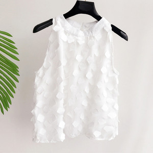 Καλοκαίρι κυρίες γιλέκο σε μαύρο και άσπρο με διακόσμηση