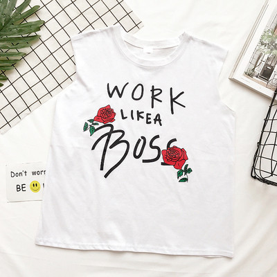 Καθημερινά κυρίες γιλέκο με την επιγραφή σε μαύρο, λευκό, κίτρινο και ροζ