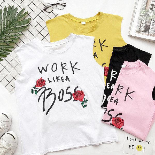 Καθημερινά κυρίες γιλέκο με την επιγραφή σε μαύρο, λευκό, κίτρινο και ροζ