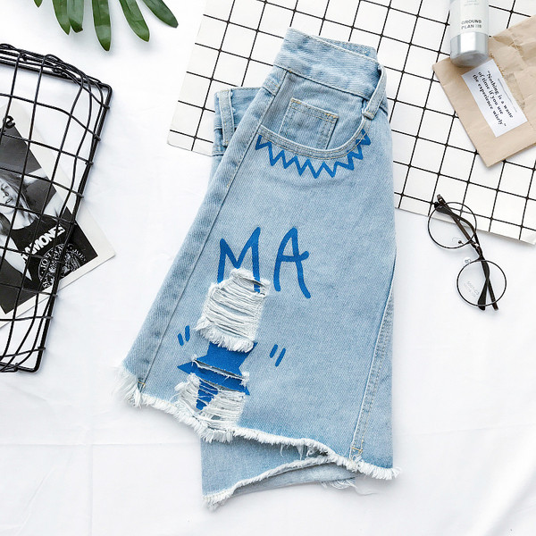 φούστα Σύγχρονη γυναικών σε μπλε χρώμα με την επιγραφή