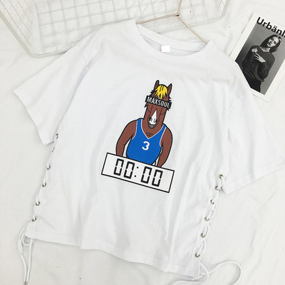 Φρέσκα κυρίες μπλούζα με δεσμούς σε μαύρο, λευκό και κίτρινο