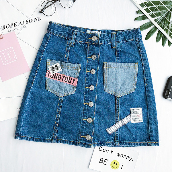 Φρέσκα φούστα τζιν για τις γυναίκες με υψηλή μέση