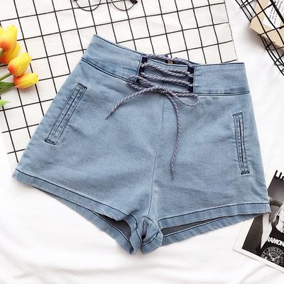 σορτς Κομψό κυρίες με δεσμούς μπλε και σκούρο μπλε