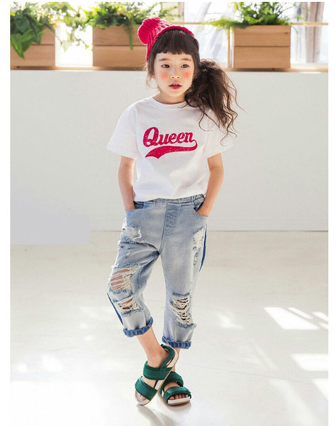 Стилни дънки за момчета  накъсани и 7/8 в светъл цвят