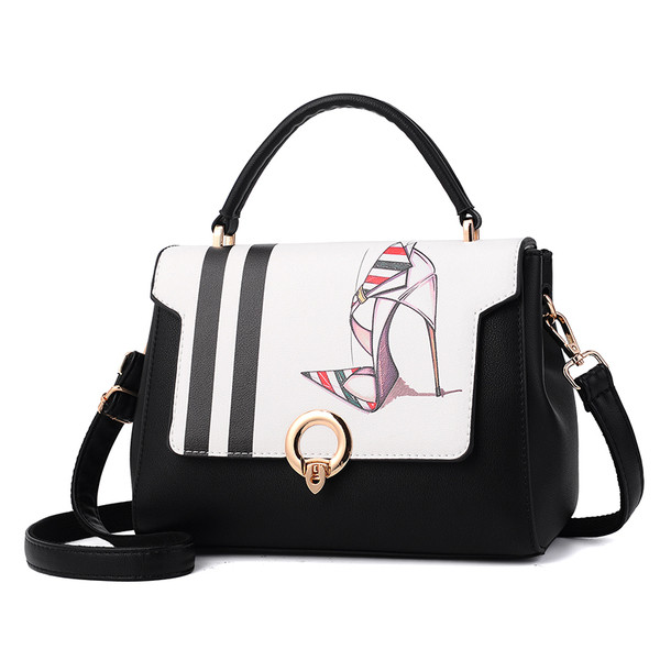 Οι γυναίκες κομψή και όμορφη τσάντες με εκτύπωση και στις ακόλουθες διαστάσεις - 25 εκατοστά, 19 cm, 12 εκατοστά