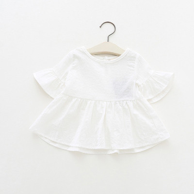 Лятна детска блуза за момичета с 3/4 къдрави ръкави